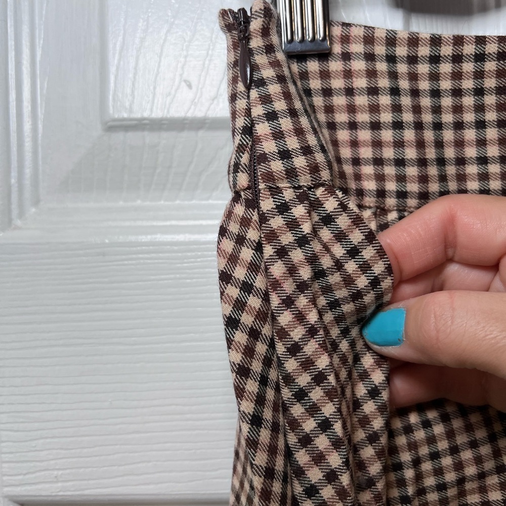 Scotch‎ & Soda Brown and Black Checkered Midi Skirt Size Small - Picture 4 of 12